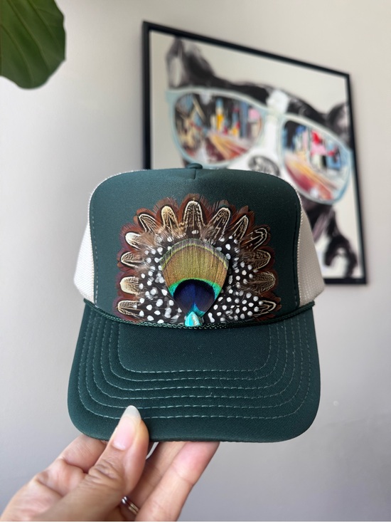 BayouStuntWife Accessories - F1 Boho Feather Trucker Hat